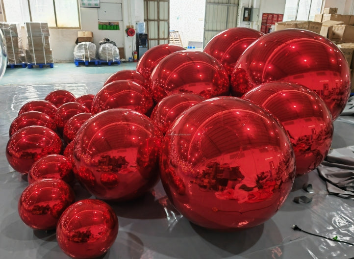 Giant inflatable Mirror ball set (9piece set)-PVC inflatable decorative mirror sphere for Party & Event