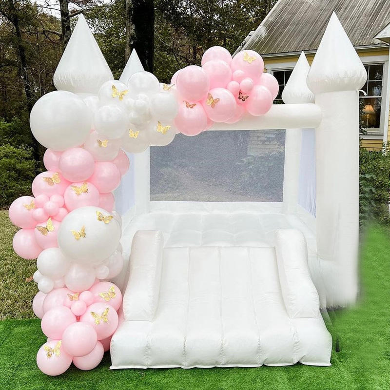 Party Rental Mini White Toddler Air Bouncer Jumping Bouncy Castle Small White Bounce House For Kids